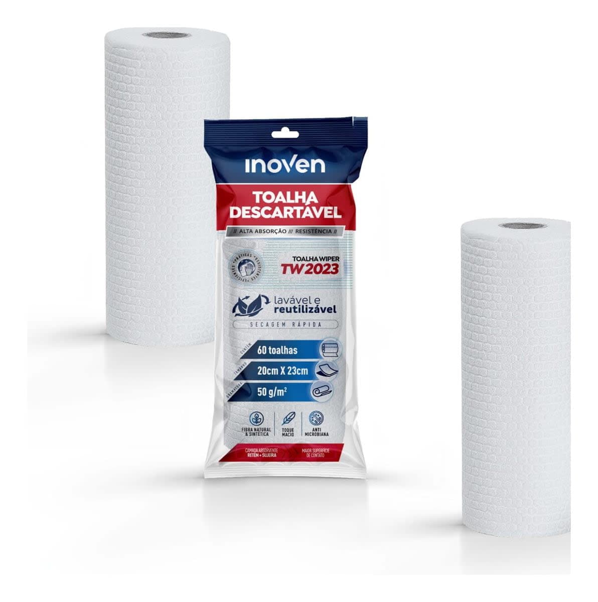 Toalhas Descartáveis 20x23cm Com 60 Folhas - Inoven
